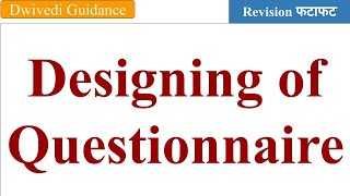 Designing of Questionnaire collection of data Quantitative analysis and Managerial Application [upl. by Audi]