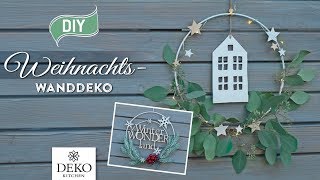 DIY hübsche Weihnachtsdeko für die Wand mit Metallringen How to Deko Kitchen [upl. by Chilcote858]