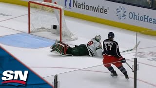 MarcAndré Fleury Changes His Mind Halfway To The Bench Makes Diving Save To Spark Wild Goal [upl. by Ynalem]