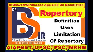 RepertoryHomoeopathic Repertory HomoeopathyDrBhavesh Sir Classes [upl. by Thain]