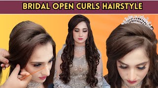 EASY Open Curls BRIDAL HairStyle  QUICK HAIRDO  INDIAN BRIDE HAIRSTYLE [upl. by Anneehs]