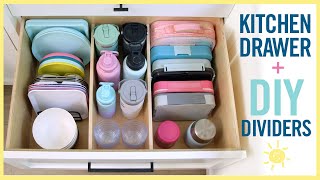 ORGANIZE  Kitchen Drawers  DIY Dividers SATISFYING [upl. by Siramed142]