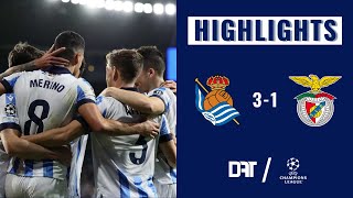 ¡La REAL SOCIEDAD le ganó al BENFICA y está en OCTAVOS de la CHAMPIONS HIGHLIGHTS DEPORTES AL TACO [upl. by Jerrold]