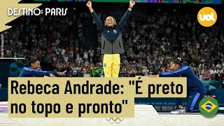 OLIMPÍADAS 2024 REBECA ANDRADE EXALTA PRETOS NO TOPO E DESTACA EMOÇÃO COM MENSAGEM DE VIOLA DAVIS [upl. by Hines]