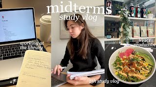 midterms vlog  VERY productive study days working at the library amp get productive with me [upl. by Osher]