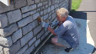 Stone Veneer  Mortaring the Joints [upl. by Ahseyi]