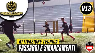 ESERCITAZIONE ESORDIENTI CALCIO PASSAGGI E SMARCAMENTI  SCUOLA CALCIO [upl. by Ahsiekat]