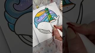 Art Markers ASMR Calming Ocean Vibes ✍️⤵️ coloring asmr cocowyo coloringbook markers [upl. by Neral789]