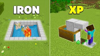 5 EASY Starter Farms in Minecraft Bedrock 121Iron Farm XP Farm [upl. by Colan723]