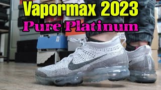 Nike Air Vapormax 2023 Flyknit quotPure Platinumquot Review and On Feet [upl. by Lefty105]