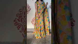 Trendy Gown saree  sewing tutorial on channel 🥰 rufflesaree trending saree [upl. by Naujud]