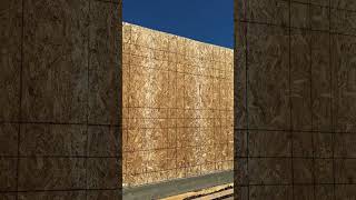 4 Car Garage Build Exterior wall Sheathing [upl. by Halludba]