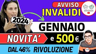 🔴 INVALIDI PARZIALI e TOTALI NOVITÀ GENNAIO 2024 ➡ PENSIONE AUMENTI IMPORTI 500€ ADI BONUS CAREGIVER [upl. by Elmira]