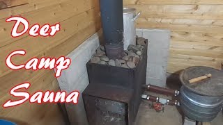 How Our Off Grid Wood Stove Sauna Works [upl. by Allerim]