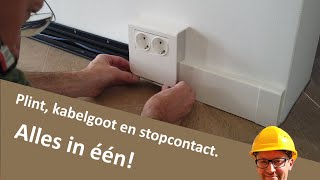 Plint kabelgoot en stopcontact in een  Zelf Een Huis Bouwen [upl. by Newby]