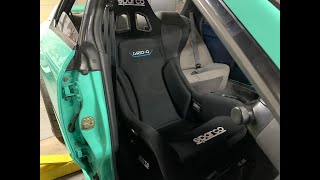 Sparco GridQ seat install R32 sedan skyline [upl. by Burtis795]