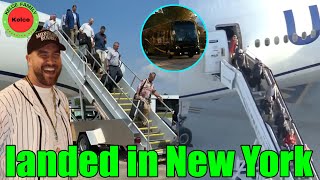 Travis Kelce amp teammates plane lands in New York before Chiefs vs Buffalo Bills game [upl. by Eiknarf85]