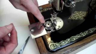 How to thread a vintage round bobbin sewing machine  Singer 99K [upl. by Alol]