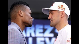 Eleider Alvarez vs Sergey Kovalev Intense Face Off Rematch [upl. by Rodman]