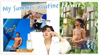 태닝에 서핑까지 My Summer Routine Feat 믹순 콩에센스  남자 여름 스킨케어 [upl. by Ambrosane]