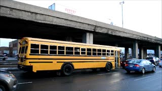 CANADIAN SCHOOL BUSES DRIVING IN MONTREAL QUEBEC [upl. by Hazlip698]