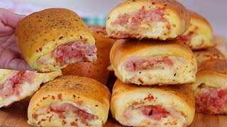 ENROLADO DE PRESUNTO E QUEIJO PERFEITO  MASSA PARA SALGADO ASSADO  LANCHE FÁCIL OU FAÇA E VENDA [upl. by Moriyama]