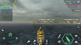 Battle Of Warships FS Super Alsace Game play [upl. by Tarabar]