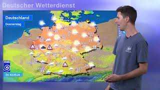 01052024 Unwetterinformation  Deutscher Wetterdienst DWD [upl. by Ayikaz]