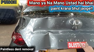 TATA PUNCH  dent paint ka kales khatm dry krao mje maro  dry denting  dry dent repair  denting [upl. by Osbert357]