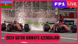 🔴F1 LIVE  2024 AZERBAIJAN GP  FP1 Live data and Commentary Baku City Circuit [upl. by Ateloiv470]