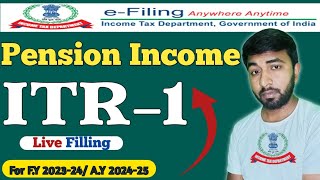 ITR1 for Pension Income 2024  AY 202425 How to file Income Tax Return ITR AY 202425 ITR1 [upl. by Alilad488]