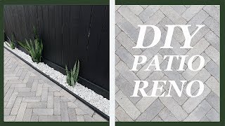 DIY Herringbone Pattern Paver Patio Renovation  Home Improvement [upl. by Essila]