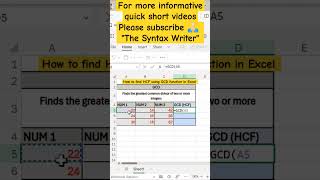 How to Use the GCD function in Excel  Excel Tips amp Tricks  Quick Tutorial [upl. by Jeth]