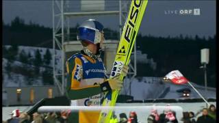 Gregor Schlierenzauer Lillehammer 2009 1505m  Fall ORF AMAZING JUMP [upl. by Emmy]