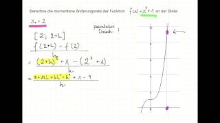 Momentane Änderungsrate mit der HMethode Beispiel 2 [upl. by Baskett]