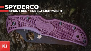 Spyderco Sprint Run™ Endela Lightwight MicroMelt PD1 Blade with Burgundy FRN Handles [upl. by Ueih]