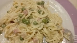 pasta panna con piselli e prosciutto cotto recipe mga ka inday so yummy yummy [upl. by Menashem]