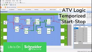 How to use temporized startstop with ATV Logic on ATV320   Schneider Electric [upl. by Eirbua]