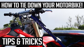 How to Tie down your Motorcycle [upl. by Eecrad]