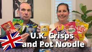 Americans Try Crisps and Pot Noodle from the UK  Thomas Box 2 [upl. by Htebsle]