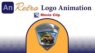 Retro Logo Animation  Movie Clip in Adobe Animate [upl. by Aridnere]