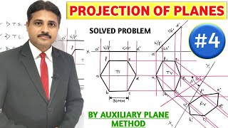 PROJECTION OF PLANES SOLVED PROBLEM 4 IN HINDI IN ENGINEERING DRAWING TIKLESACADEMYOFMATHS [upl. by Sirois]