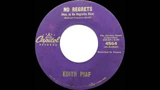 1961 Edith Piaf  No Regrets Non Je Ne Regrette Rien Englishlanguage version [upl. by Yesteb]