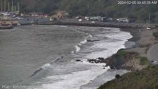 Morning 805 Webcam Recap  Port SLO Boat on Beach from Overlook Cam [upl. by Esmaria]