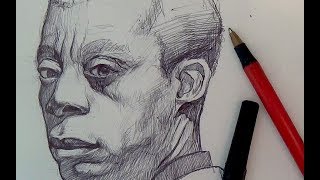 Pen amp Ink Drawing Tutorials  Ballpoint pen portrait demo [upl. by Donni]