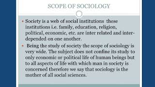 Sociology in Nursing  Definition Scope and importance of sociology in Nursing [upl. by Lot180]