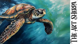 Sea Turtle Acrylic tutorial 🌟LIVE STREAM CLASS 🔴 Step by step for beginners Paint Night at Home [upl. by Cartan]