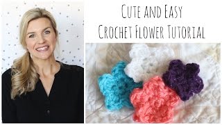 Cute Easy Crochet Flower Tutorial [upl. by Grearson]