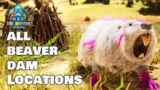 Where to find all Beaver Damns On Center Map  Ark Survival Ascended [upl. by Zedekiah]