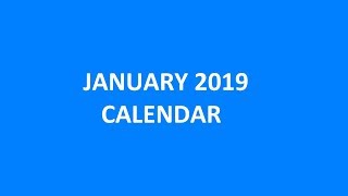 January 2019 Calendar With Holidays Observances State Holiday [upl. by Ertha505]